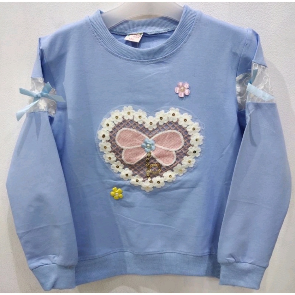 Sweater Anak Perempuan Import umur 5 Tahun - 12 Tahun/Switer Anak Perempuan Motif Usap Sablon Bordir / Motif Random