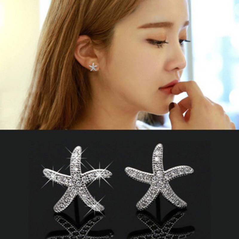 925 anting perak sterling anting-anting wanita dengan perhiasan fashion berlian