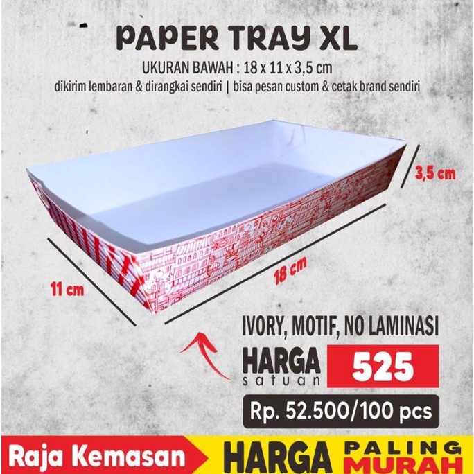 

[COD] PAPER TRAY, TRAY KERTAS, PIRING KERTAS, TRAY MAKANAN, PAPER TRAY XL [COD]