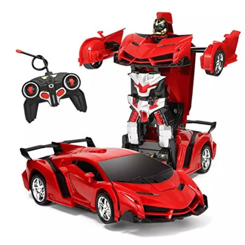 RC TRANSFORMER 1: 18 MOBIL REMOT JADI ROBOT BATERAI CAS