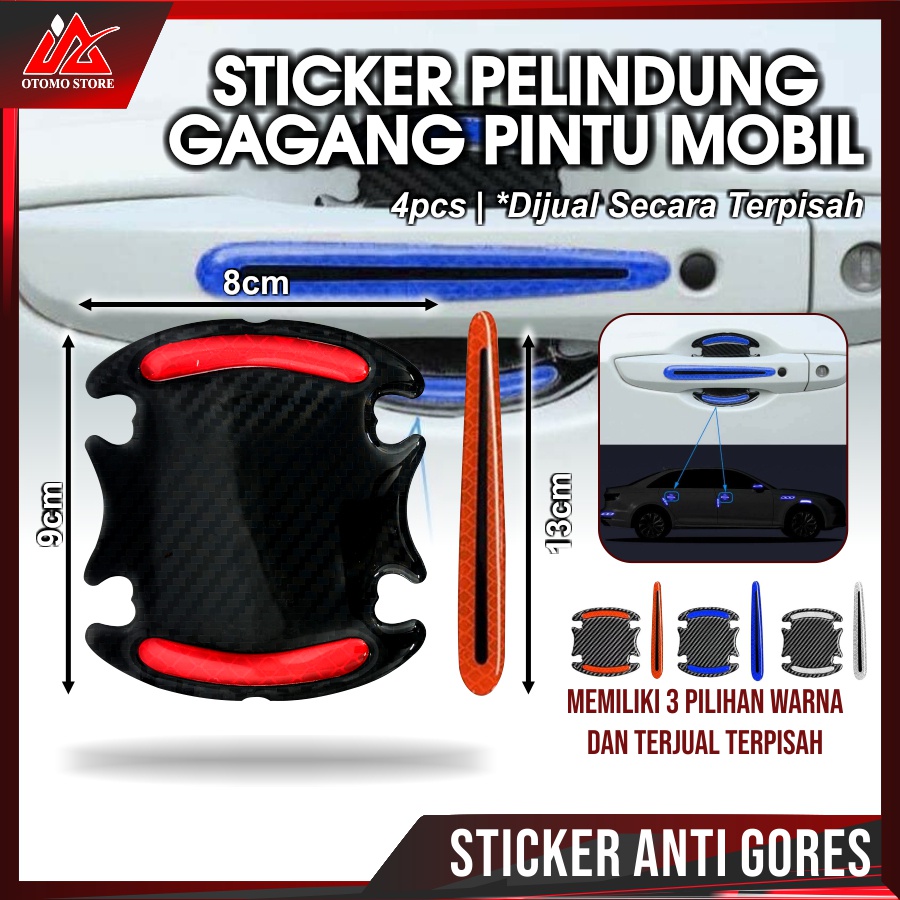 STIKER GAGANG 3D Sticker Reflector Carbon Car Handle Door Stiker Pelindung Gagang Pintu Mobil