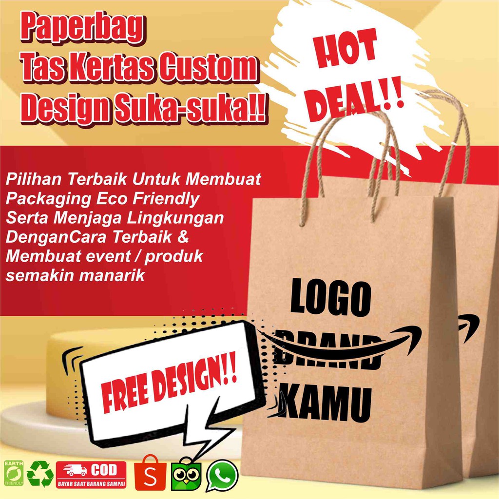 

Paper Bag Kustom design Suka-suks Tas jinjing Size15x11x20 kosmetik olshop white premium