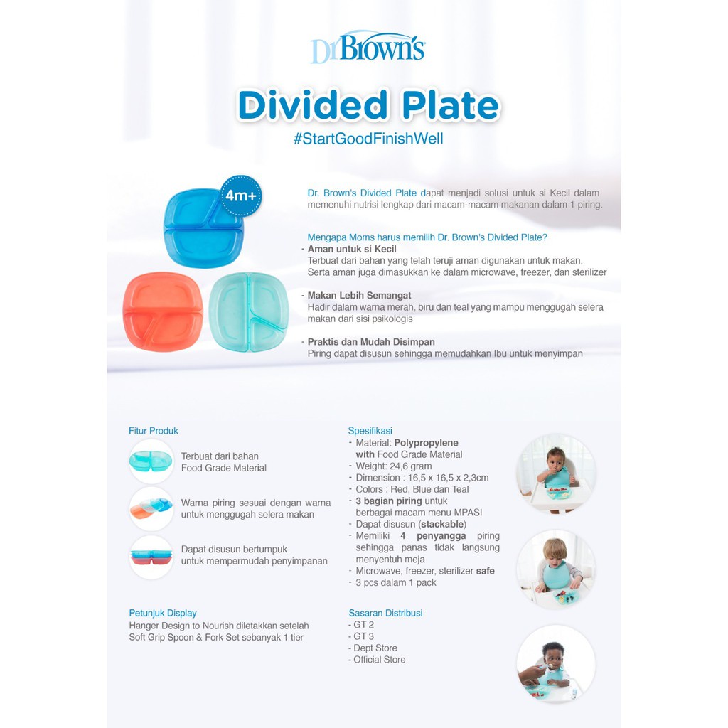 DR BROWNS DIVIDED PLATE / PIRING MAKAN ANAK/ PIRING ANAK