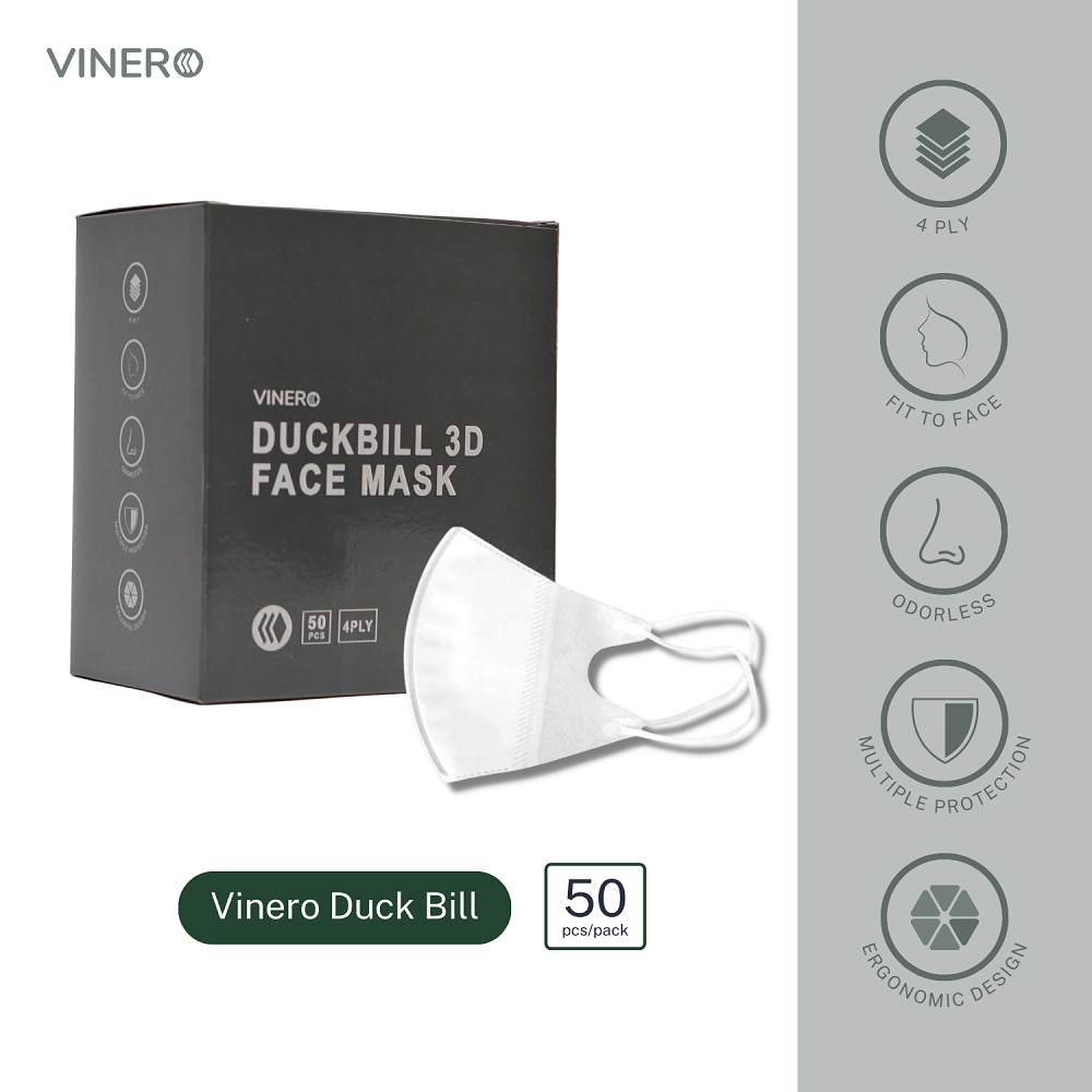 Vinero Masker Duckbill 4ply Protection Face Mask Earloop 50pcs