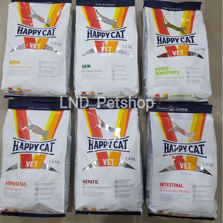 Grosiran Murah Happy Cat Vet Renal 1,4kg / Diet Skin 1,4Kg / Hyper-Sensitivity 1,4Kg / Adipositas 1,