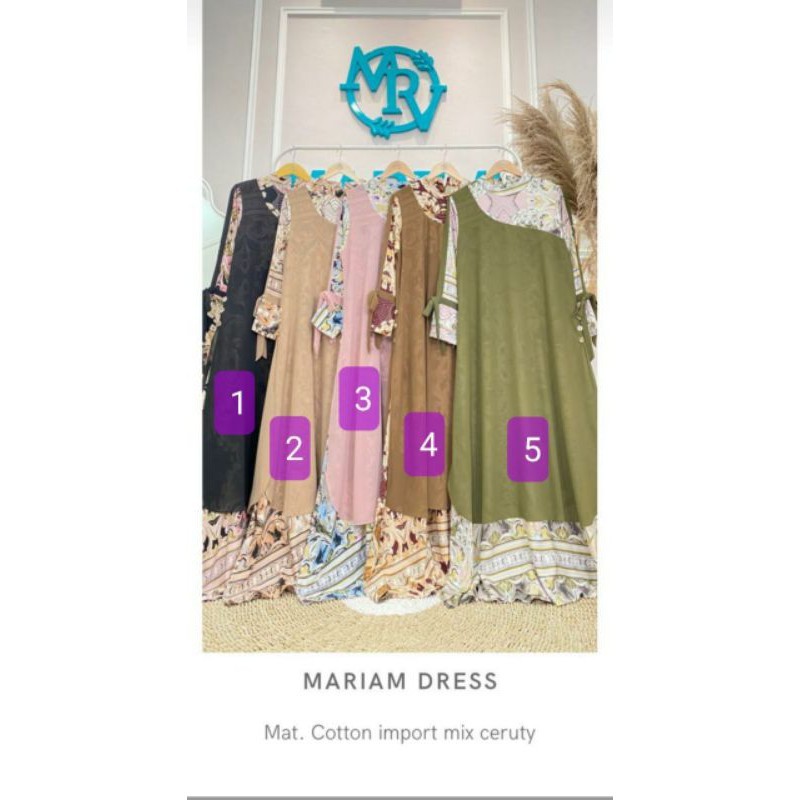 GAMIS WANITA CANTIK MARIAM Dress by MAREVI Official ORI #48