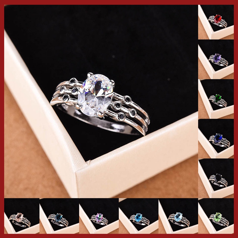 S925 Silver New Inlaid Topaz Sea Blue Ring for Women