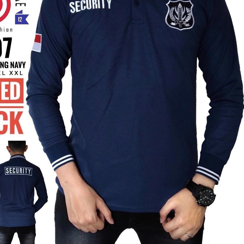 ☏ KAOS SECURITY LENGAN PANJANG , BAJU SECURITY / SATPAM , KAOS POLO PRIA ✻