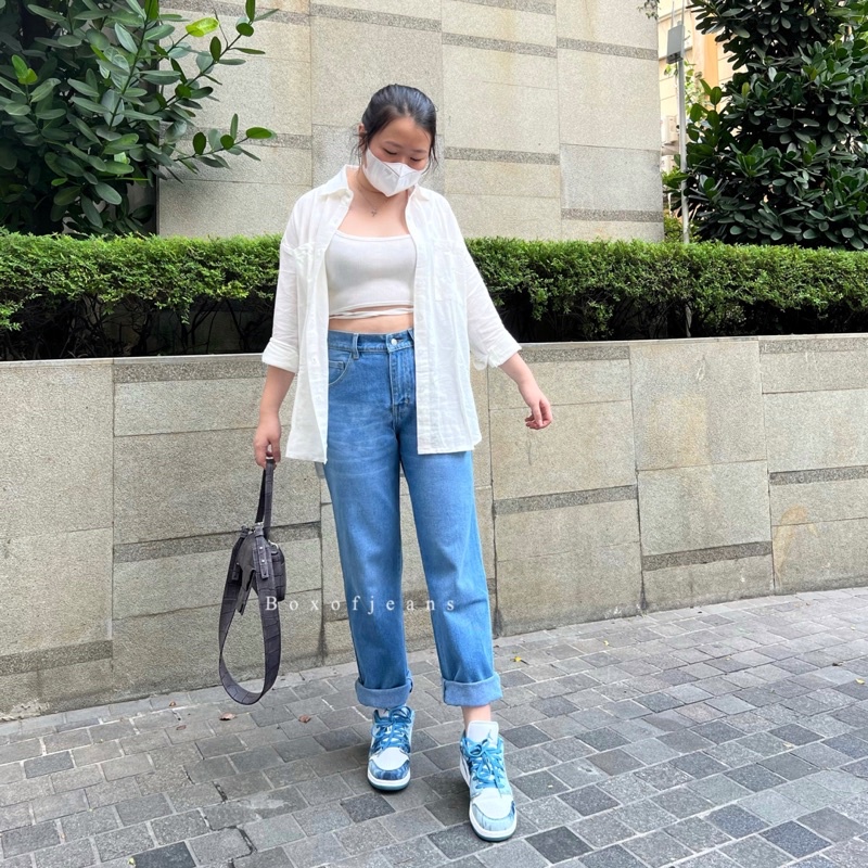 Boxofjeans - WHISKER Baggy Boyfriend Jeans - BLUE