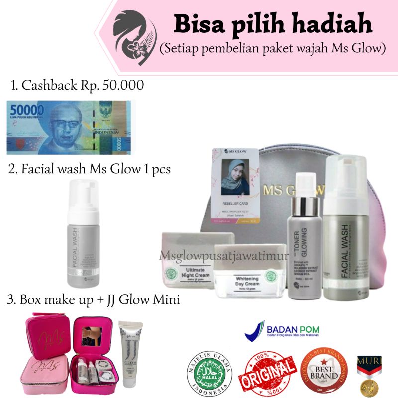 Msglow Ms Glow Paket Whitening Luminous Acne Ultimate White Cell DNA Ms Glow Ms Glow Original Msglow