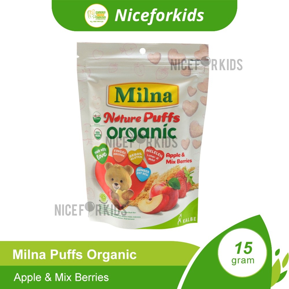 MILNA Nature Puffs Organic 8+ 15gr / Milna Puff Cemilan Bayi Organic