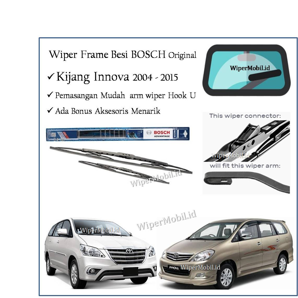 Wiper Mobil  Toyota INNOVA 2005 2006 2007 2008 2009 2010 2011 2012 2013 2014 2015 BOSCH