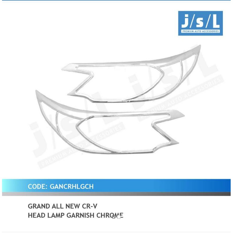 Garnish lampu depan Grand CRV/ head lamp garnish Chrome + Hitam jsl