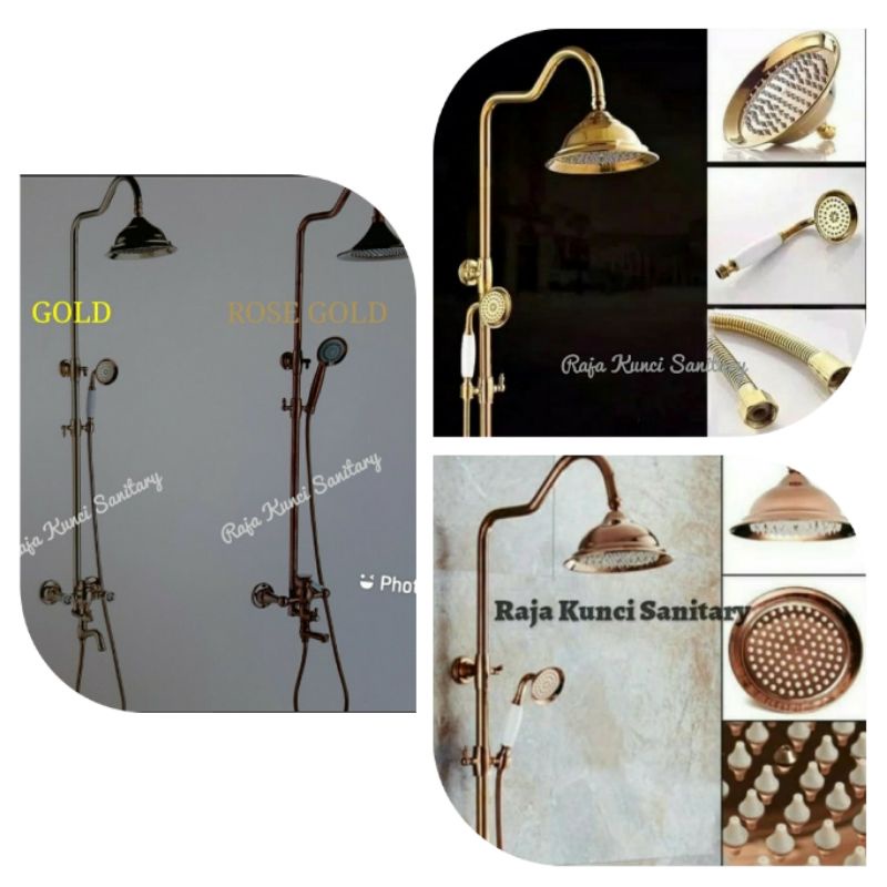 Shower Tiang/Column/Panas Dingin/Shower Set/Classic/Gold/Rose Gold