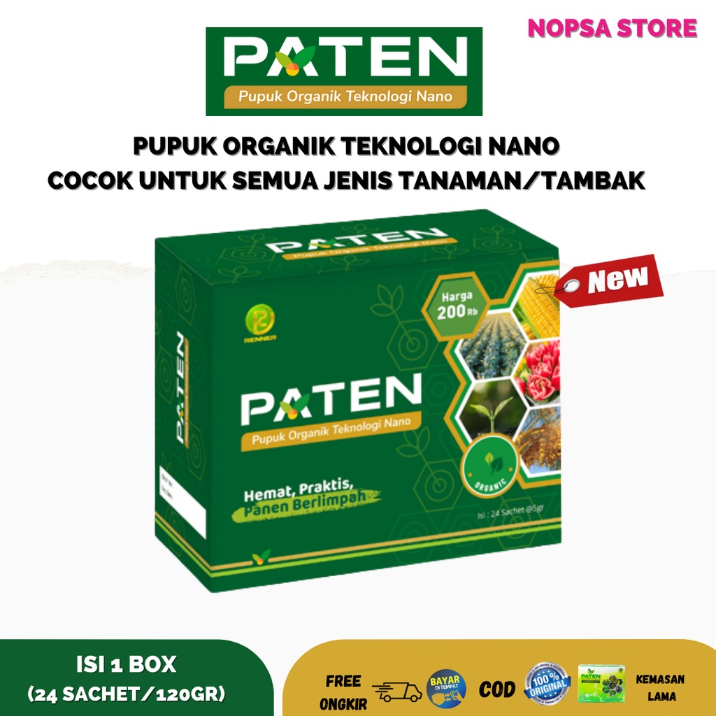 pupuk paten organik 1 box isi 24 sachet teknologi nano semua tanaman tambak kelapa sawit jagung padi