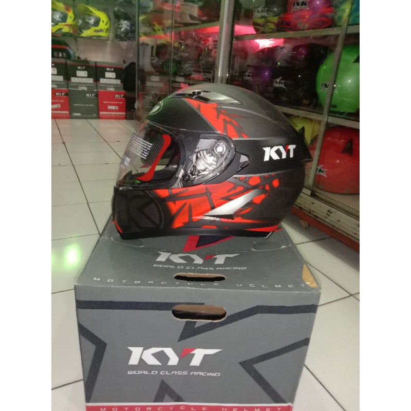 HELM KYT FULL FACE FALCON SPIKE RED DOP