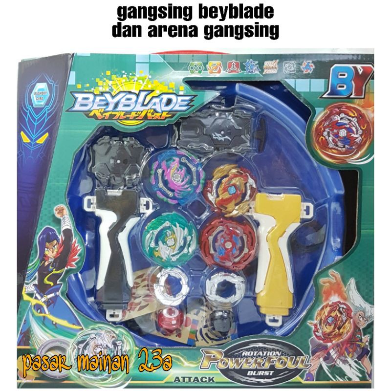 Gangsing Beyblade Burst Launcher 4in1 Beyblade Lord Flare Dragon Set arena gangsing