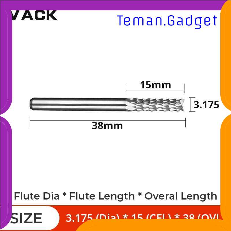 TG-DFA VACK Mata Bor Tungsten Carbide Drill Bit 3.175x15x38mm - R2