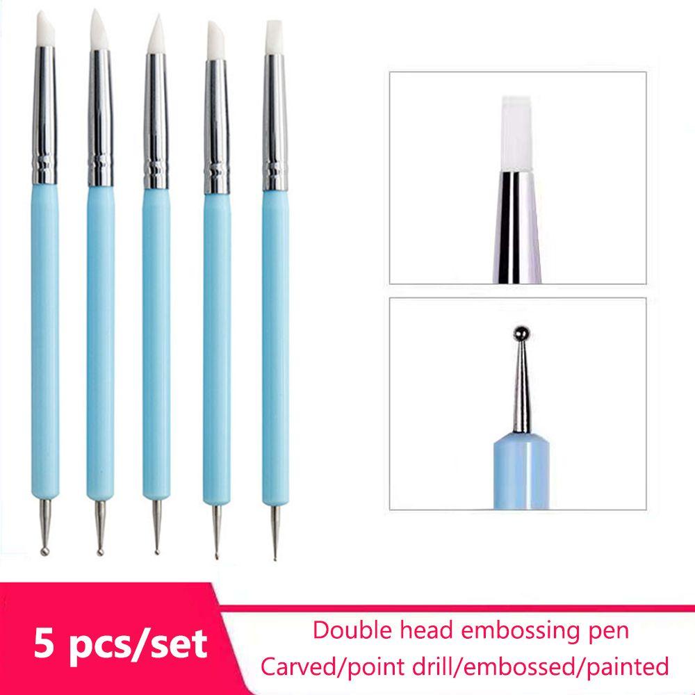 Solighter Brush Pemodelan Silikon Dotting Nail Art