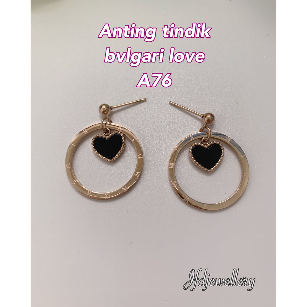 Anting Titanium Anting bvlgari anting tindik / hooks- A76 (Anti Karat)