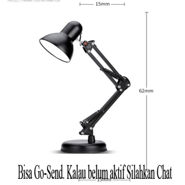 Rumah Fitting Hitam Lampu Baca Arsitek Meja Belajar Kerja Duduk Jepit Premium