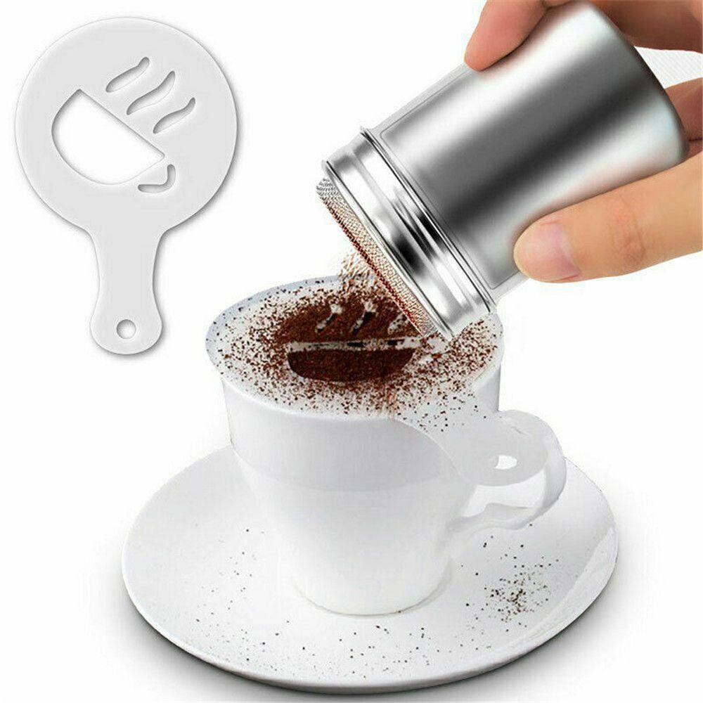 Solighter Alat Penyiram Bubuk Coklat Dengan Kopi Stensil Stainless Steel Cocoa Sugar Shaker