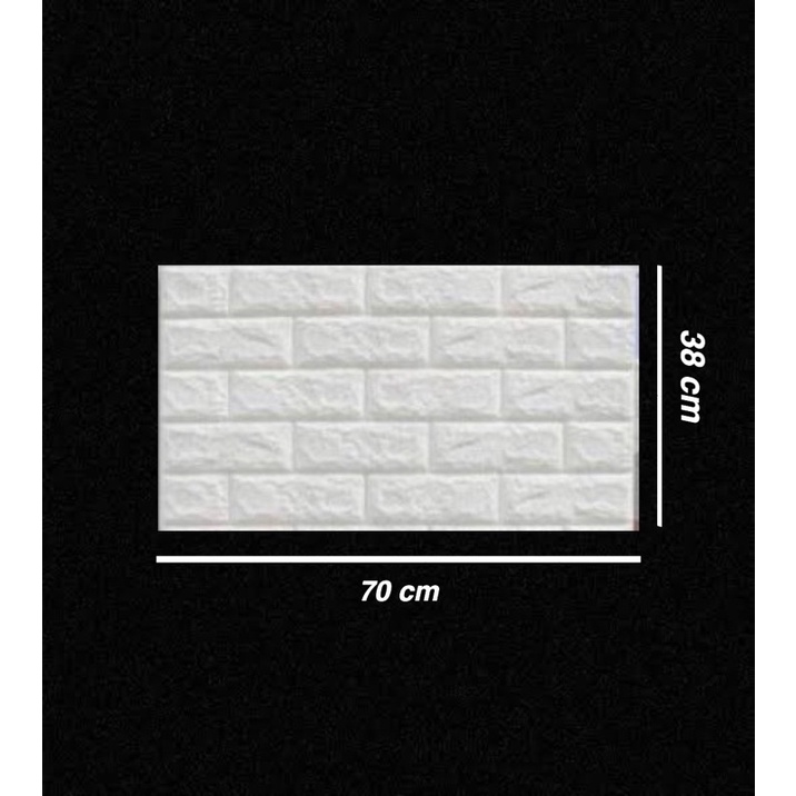 WALLPAPER DINDING 3D FOAM PUTIH BATU BATA UKURAN 70X38-2