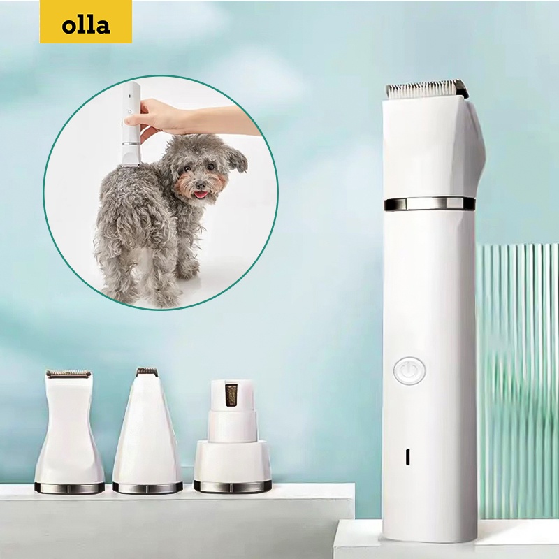 Olla Alat Pencukur Bulu Hewan Anjing Kucing Pet Clipper Shaving Elektrik 4 in 1 Rechargeable