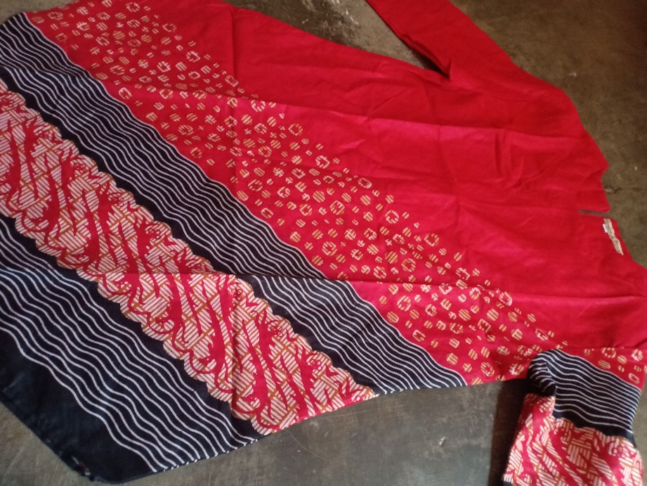 Tunik Asimetris Lapis Milenia Atasan Batik Kerja Wanita Modern Cantik