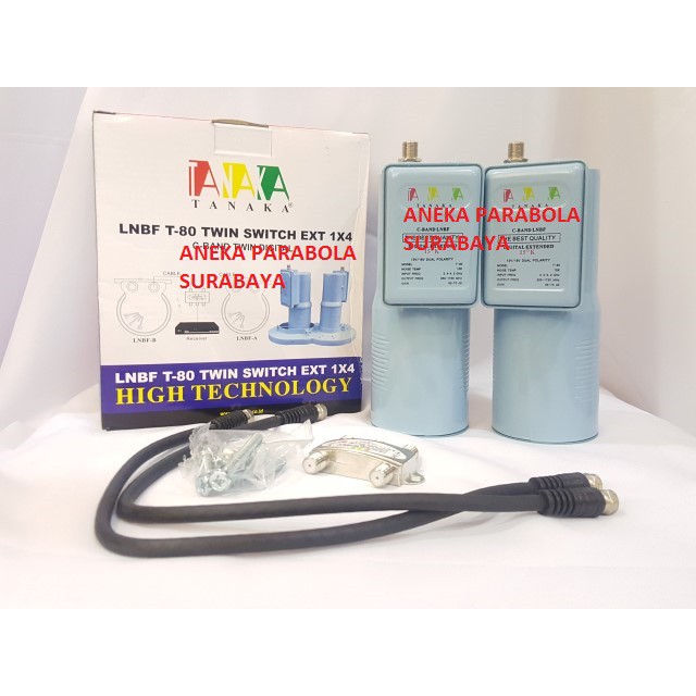 LNB C Band 2x1 TANAKA T-88 Untuk 2 Satelit 1 Receiver