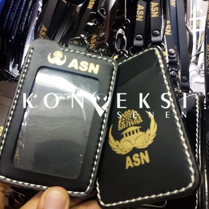 gantungan kulit id card asn korpri