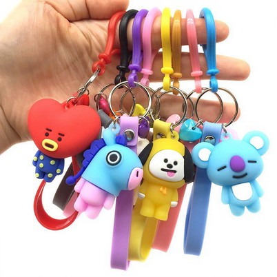 ( Ecer 1 Pcs ) AKSESORIS GANTUNGAN KUNCI BT2I BT$ CUTE / BISA COD GANTUNGAN KUNCI CABANG SUSUN MOTIF BT21