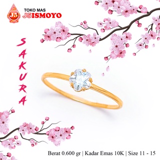 Image of Cincin Emas 10K Model Batu Sakura Simple dan Elegan J5 Ismoyo