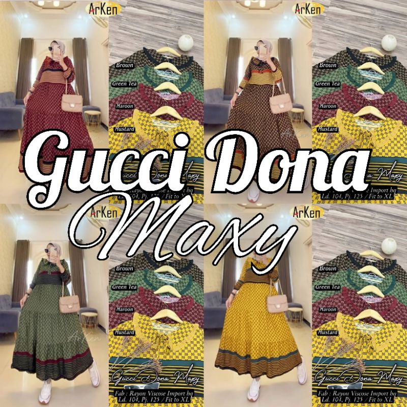 GUCCII DONA MAXY | DRESS RAYON VISCOSE | GAMIS WANITA MUSLIMAH KEKINIAN BEST SELLER MODEL VIRAL