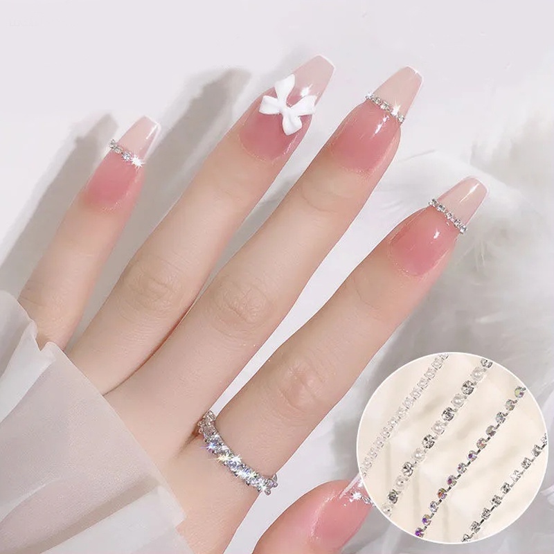 [Nails Art Rhinestones Pearl Crafts] [Nail Art 3D Decoration Chain] [Nail Makeup Tools]