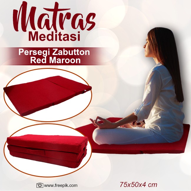 Matras / Bantal/Alas Meditasi (Bantal doa/duduk) Zabutton Red Maroon