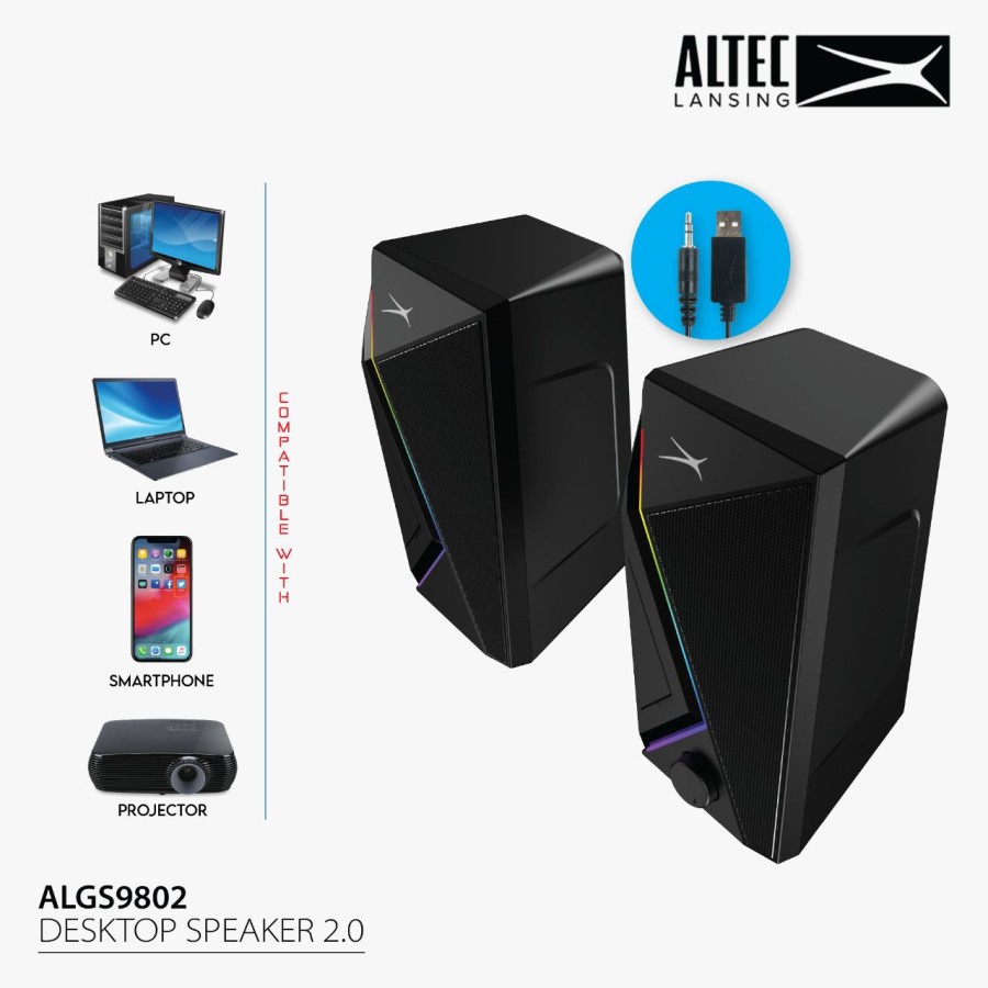 Speaker Dual Multimedia Altec Lansing ALGS9802 RGB