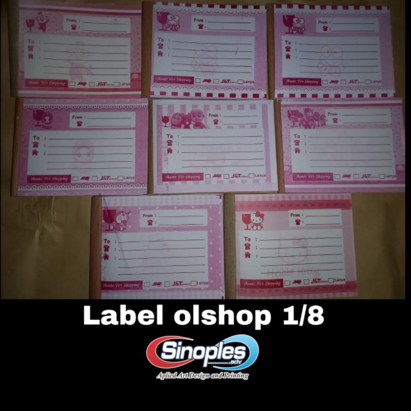 

Label Pengiriman Olshop Bahan Hvs Ukuran 1/8 Folio isi 50 Lembar