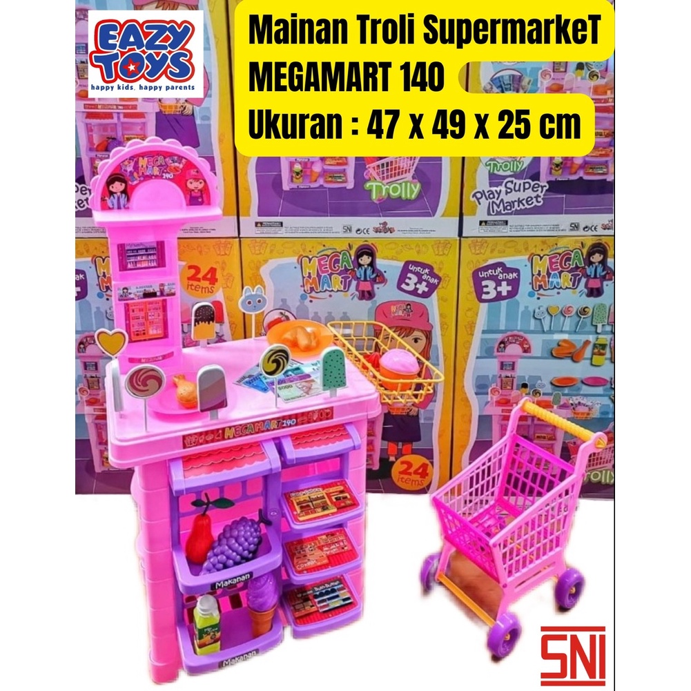 Mainan Kasir Kasiran Anak Supermarket Troli Mainan MEGAMART 140