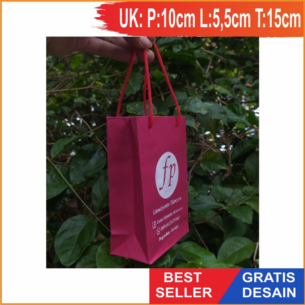 

Tas Skincare, Paper bag warna souvenir paper bag uk 10x5,5x15