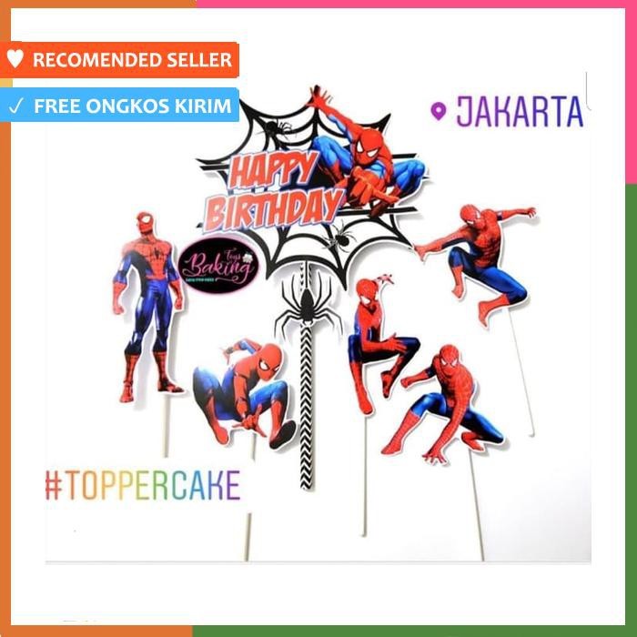 TOPPER CAKE BIRTHDAY SPIDERMAN JALA CUSTOM