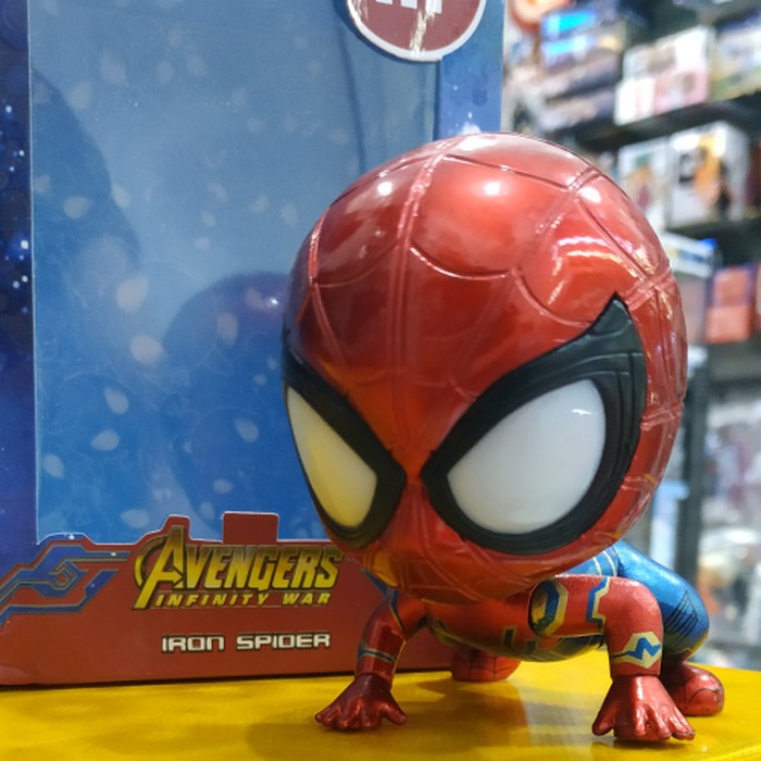 Mainan Figure Cosbaby Hot Toys Spiderman Iron Spider Recast