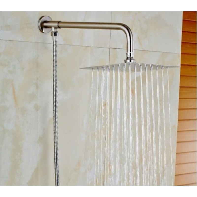 Shower Tanpa Bobok Tembok 8 inc Stainless Stell / Wall Shower Mudah Dipasang Shower Pancuran Hujan / Shower Rainfall