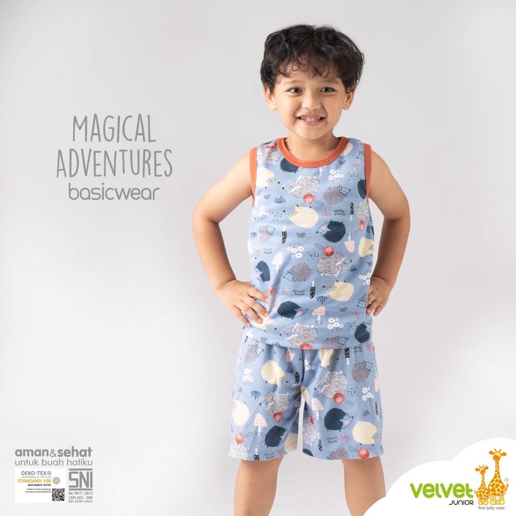 Velvet Junior Setelan Oblong Baju Singlet &amp; Celana Pendek Series Magical Adventures