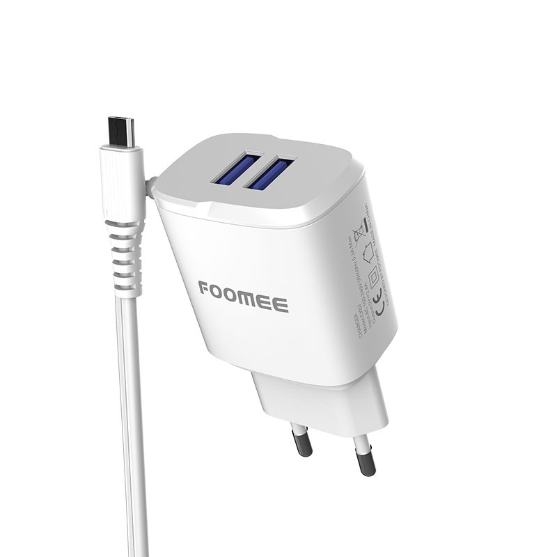 Foomee CK07 Travel charger double U 5V 2.4a with MICRO