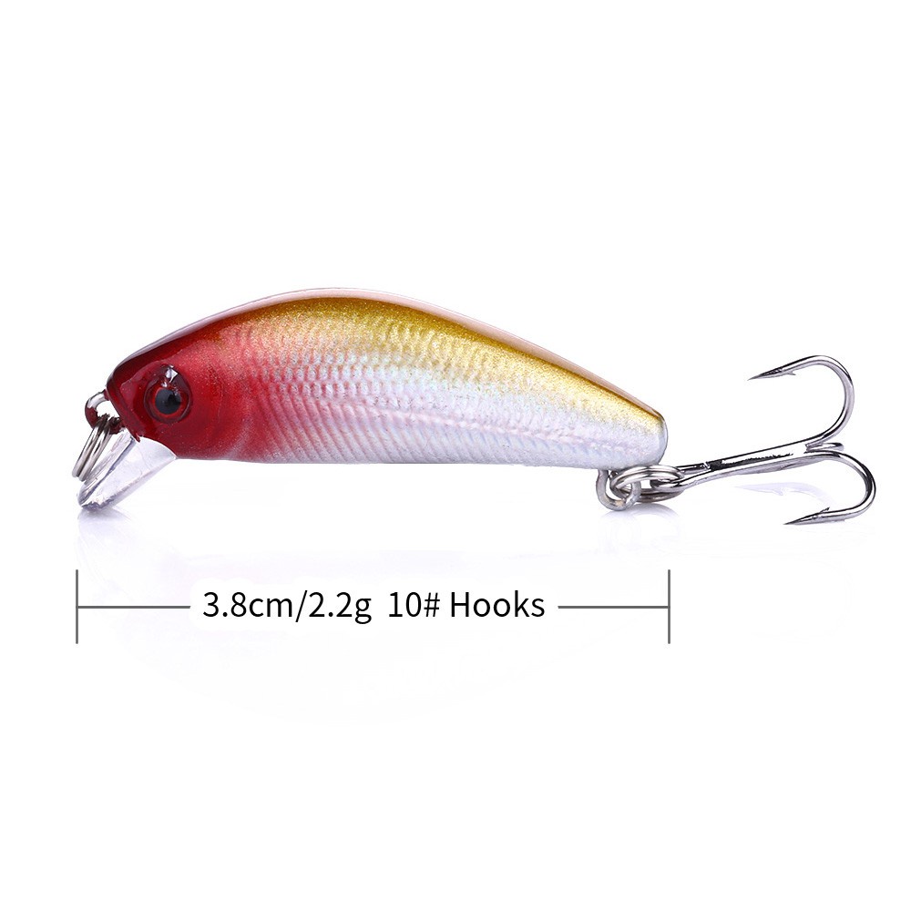 HENGJIA 4pcs Floating Minnow Fishing Lure 2.2g 3.8cm Mini Artificial Hard Bait Sharp Hook Crankbait Wobblers Trout Bass Tackle