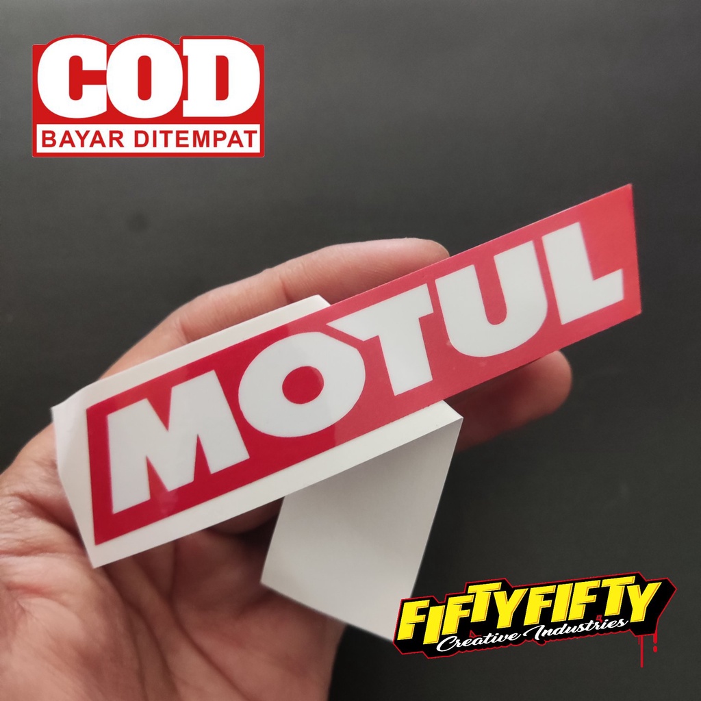 Stiker Print Cut MOTUL Stiker Printing Laminasi Glossy Stiker Motor Mobil Helm Sudah Membentuk Pola Desain