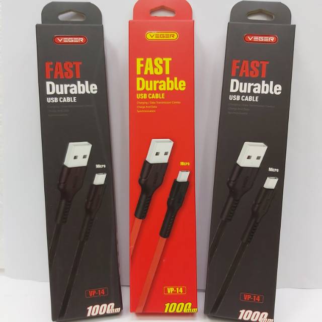 KABEL DATA VEGER VP-14 / FAST DURABLE / MICRO USB 100cm