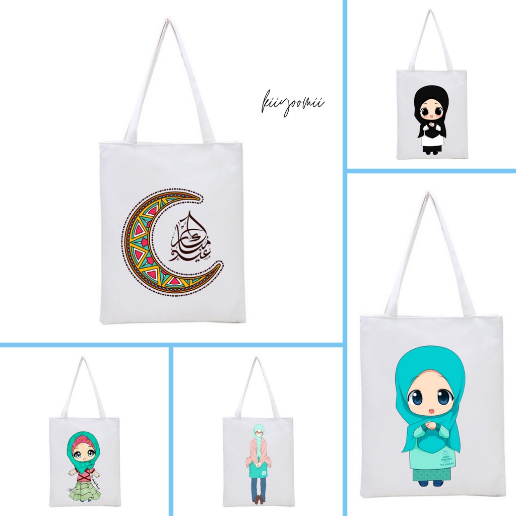 PART A200 Islamic hijrah Quotes tas tote New totebag hijab tas fashion aesthetic printing (resleting) drill premium (A200) || kiiyoomii ||