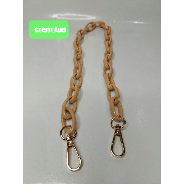Tali tas rantai plastik oval importaksesoris nikelpanjang 70cm
